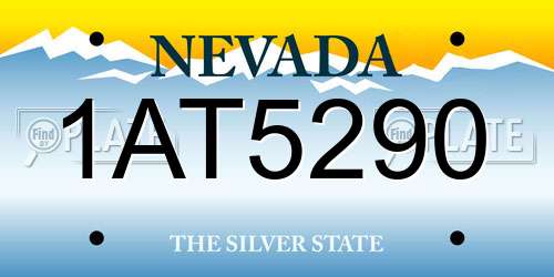 1AT5290 Nevada License Plate