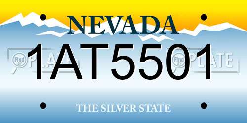 1AT5501 Nevada License Plate