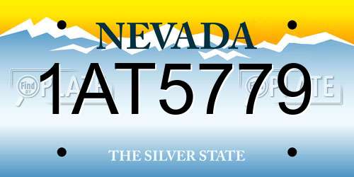 1AT5779 Nevada License Plate