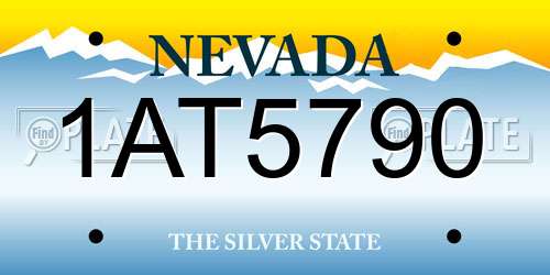 1AT5790 Nevada License Plate