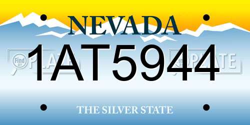 1AT5944 Nevada License Plate