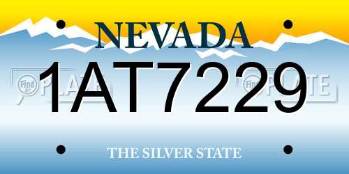 1AT7229 Nevada License Plate