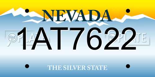 1AT7622 Nevada License Plate