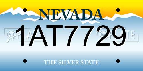 1AT7729 Nevada License Plate