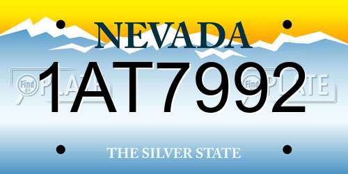 1AT7992 Nevada License Plate