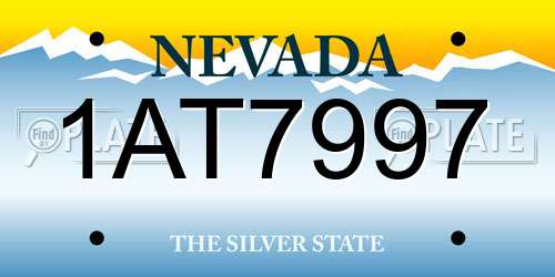1AT7997 Nevada License Plate