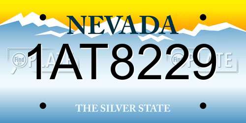 1AT8229 Nevada License Plate