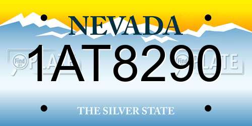 1AT8290 Nevada License Plate