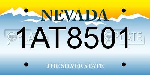 1AT8501 Nevada License Plate
