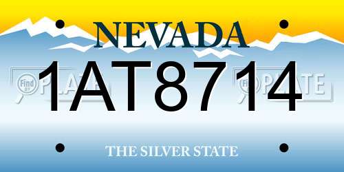 1AT8714 Nevada License Plate