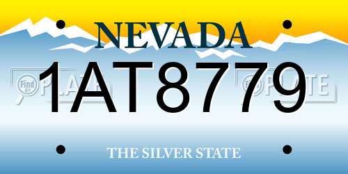 1AT8779 Nevada License Plate