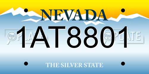 1AT8801 Nevada License Plate