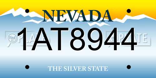 1AT8944 Nevada License Plate