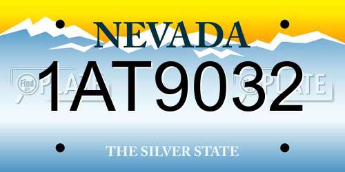 1AT9032 Nevada License Plate
