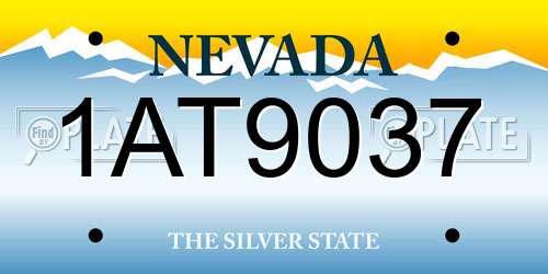 1AT9037 Nevada License Plate