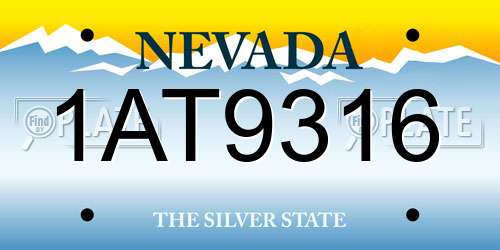 1AT9316 Nevada License Plate