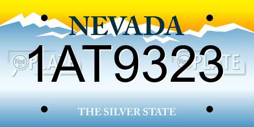 1AT9323 Nevada License Plate