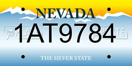 1AT9784 Nevada License Plate