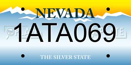 1ATA069 Nevada License Plate