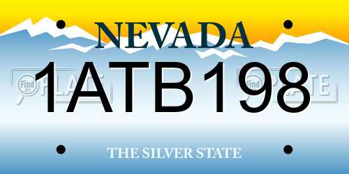 1ATB198 Nevada License Plate