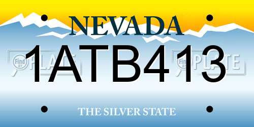 1ATB413 Nevada License Plate
