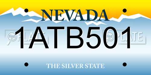 1ATB501 Nevada License Plate