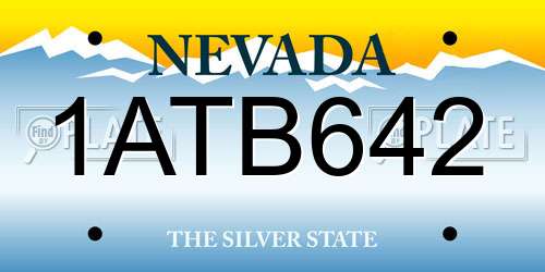 1ATB642 Nevada License Plate