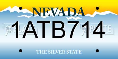 1ATB714 Nevada License Plate