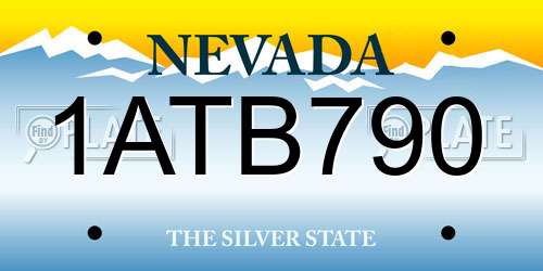 1ATB790 Nevada License Plate
