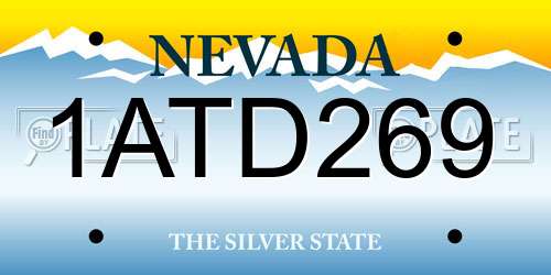 1ATD269 Nevada License Plate