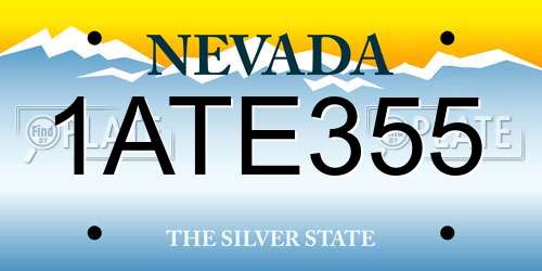1ATE355 Nevada License Plate
