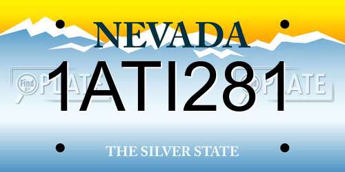1ATI281 Nevada License Plate