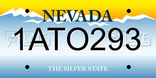 1ATO293 Nevada License Plate