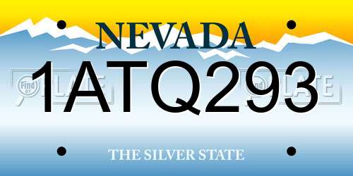 1ATQ293 Nevada License Plate