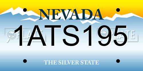 1ATS195 Nevada License Plate