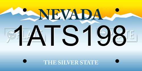 1ATS198 Nevada License Plate