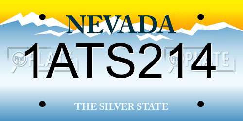 1ATS214 Nevada License Plate