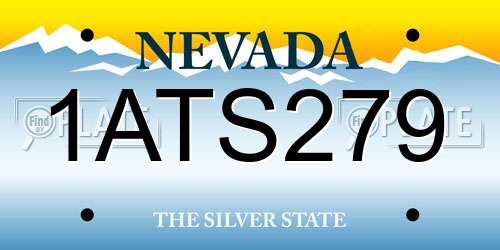 1ATS279 Nevada License Plate