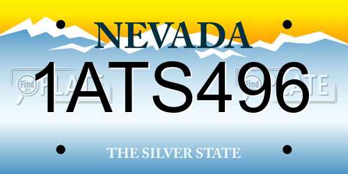 1ATS496 Nevada License Plate