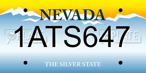 1ATS647 Nevada License Plate