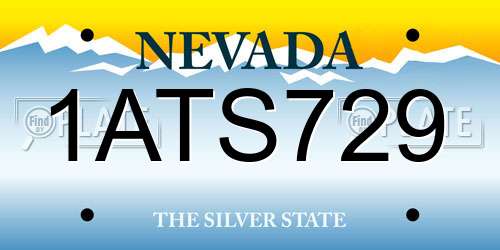 1ATS729 Nevada License Plate