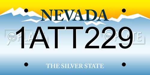 1ATT229 Nevada License Plate