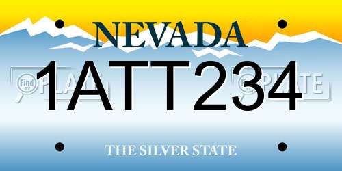 1ATT234 Nevada License Plate