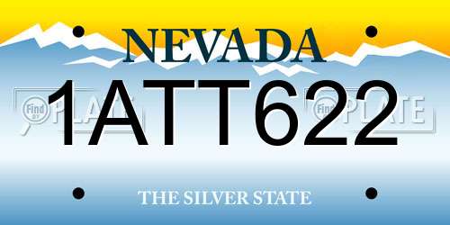 1ATT622 Nevada License Plate