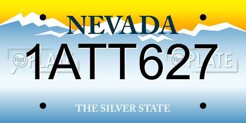 1ATT627 Nevada License Plate
