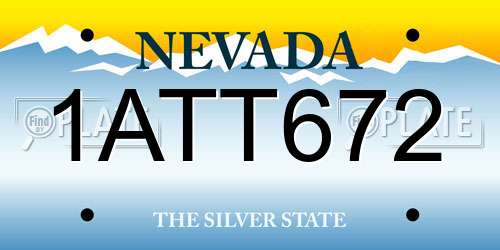 1ATT672 Nevada License Plate