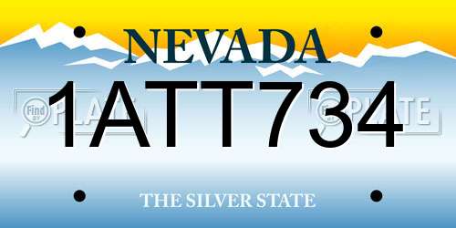 1ATT734 Nevada License Plate