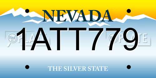 1ATT779 Nevada License Plate
