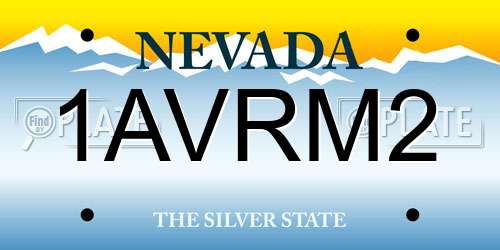 1AVRM2 Nevada License Plate