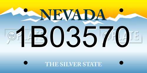 1B03570 Nevada License Plate